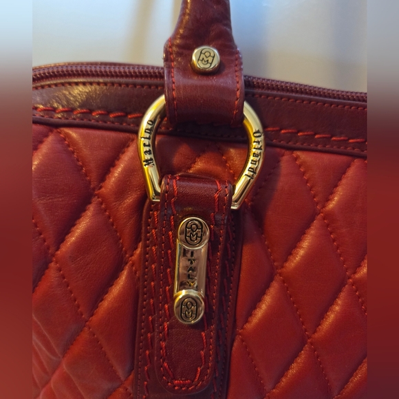 Marino Orlandi Red Large Quilted Leather Tote Bag - Picture 5 of 15